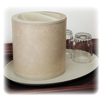 ECONOMY LEATHERETTE ICE BUCKET WITH SWIVEL LID 3 qt, Cream (1)