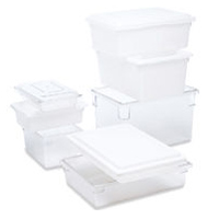 RUBBERMAID&reg; WHITE FOOD STORAGE TOTE BOXES