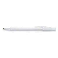 ROUND STIC PEN #Y142 WHITE BARREL AND CAP Packed 500.  ON SALE! ONLY $25 PER CASE!!!