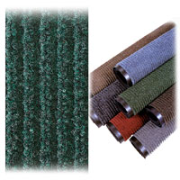 GREEN NEEDLE-RIB SCULPTURED RIB PATTERN CARPET MAT