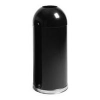 RUBBERMAID&trade; STEEL CONTAINE OPEN ROUND TOP BLACK 15gal