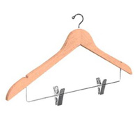 NATURAL WOOD CLOTHING HANGER SMALL OPEN HOOK