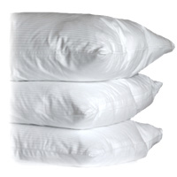 COMFORT T250 TONE ON TONE 1cm STRIPE WHITE King Pillowcases 