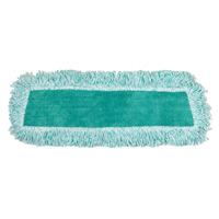 RUBBERMAID® MICROFIBER ECONOMY DRY DUSTING MOP PADS 18" Standard green fringed mop 