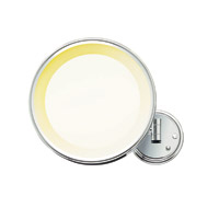 CONAIR® LIGHTED WALL MOUNT MIRROR CHROME With Clear Cord - Hardware incl. 