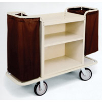 FORBES™ STEEL HOUSEKEEPING CART - WRAP AROUND BUMPER 58"L x 21.5"W x 44"H 