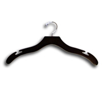 WOODEN HANGERS W/NOTCHES WALNUT/MAHOGANY FINISH With Chrome Finish Hooks 100 per case