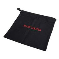 HAIR DRYER BAG  Black with "Hair Dryer" embroidered in red