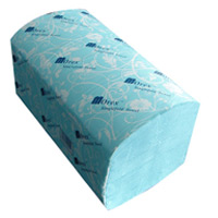 BLUE SINGLEFOLD WINDSHIELD TOWELS 1/Ply, Packed 9/250 
