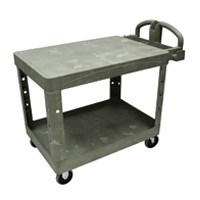 RUBBERMAID® FLAT TOP SHELF UTILITY CARTS 500 LB CAPACITY Medium Heavy duty beige cart 43.88x25.88x33.3"