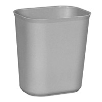 FIRE RESISTANT WASTEBASKET RECTANGULAR 28qt Gray medium 14.5x10.5x15.3"