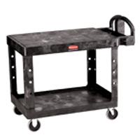 RUBBERMAID® FLAT TOP SHELF UTILITY CARTS 500 LB CAPACITY Medium Heavy duty black cart 43.88x25.88x33.3"
