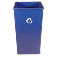 UNTOUCHABLE® BLUE RECYCLING CONTAINERS AND LIDS 50gal Square container 19.5x34.25"