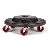 BRUTE® DOLLY AND CADDY ACCESSORIES Round "Quiet" red caster dolly 18.25x6.63"