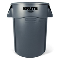 BRUTE® VENTED 44 GALLON ROUND CONTAINERS Gray container 24x31.5"