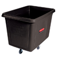 RUBBERMAID® 20 CUBIC FOOT 16.1 BUSHEL CUBE TRUCKS Black 600lb capacity 48x34.13x36.5"