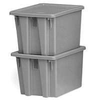 RUBBERMAID® GRAY PALLETOTE® BOXES 1.3cu ft capacity 19.5x15.5x10"