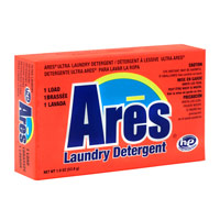 ARES® HE POWDERED LAUNDRY DETERGENT, VENDING SIZE Packed 154/1.9oz boxes 