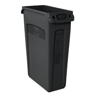 SLIM JIM® 23gal WASTE CONTAI WITH VENTING CHANNELS Black container 22x11x30"