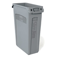 SLIM JIM® 23gal WASTE CONTAI WITH VENTING CHANNELS Gray container 22x11x30"