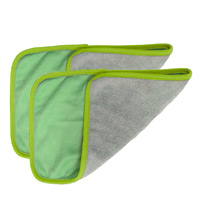 eSERIES WALL WASH & HARD SURFACE CLEANING CLOTHS Green edged Doublesided HDuty microfiber cloth 8x10"