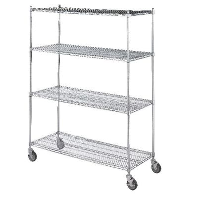 LINEN CART c/w 4 WIRE SHELVES 24x48x72  