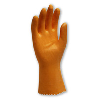 THICKER ORANGE FLOCK LINED GLOVES Large (1 dz) 