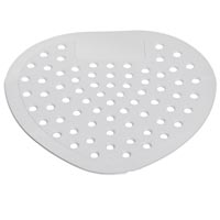 DELUXE DEODORIZING FLAT URINAL SCREEN White screen, Vanilla scent (Packed 50) 8"W x 8"L