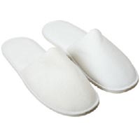 DELUXE CLOSED TOE TERRY VELOUR GUEST SLIPPERS Single Pair-Individually Wrapped One Size Fits Most (11.5")