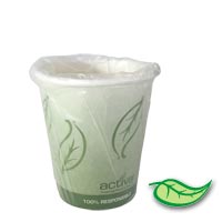 ECO HOT CUPS - 100% BIODEGRADABLE AND COMPOSTABLE 8oz Cups packed 1000 Individually Wrapped