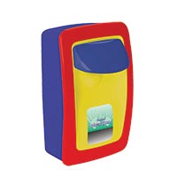 DESIGNER SERIES MANUAL WALL MOUNT DISPENSER Multi-Color - Blue, Yellow, Red Holds 1000ml or 1200ml