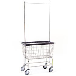 LAUNDRY CART W/ DOUBLE POLE RACK Large 