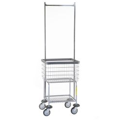 R&B ELEVATED LAUNDRY CART/CHROME BASKET Double poled 