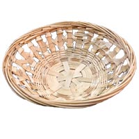 MEDIUM ROUND BAMBOO BASKET 7" diameter X 2" 