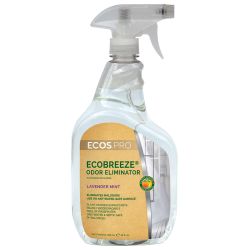 EARTH FRIENDLY ECOBREEZE FABRIC REFRESHER ODOR ELIMINATOR Lavender Mint packed 6/32oz sprayers