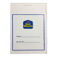 BEST WESTERN PLASTIC UTILITY BAG WITH TEAR STRIP TIE CLOSURE 11"X15" Packed 2500 CLOSEOUT SALE PRICE!