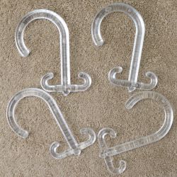 HT075 #KA3000-13 CLEAR TANDEM SHOWER CURTAIN HOOKS (12) PN:6734