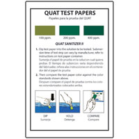 WALL CHART  #05437 QUAT TEST PAPER WAREWASH, 5.75"x9" PN:15612