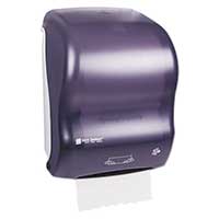 SAN JAMAR SIMPLICITY HANDS FREE MECHANICAL  ROLL TOWEL DISPENSER Smoke Plastic Color with lock and key.  Packed 1 each