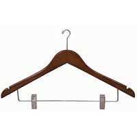 DARK WOOD CLOTHING HANGER SMALL OPEN HOOK Ladies Skirt, 100/pk Flat