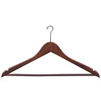 DARK WOOD CLOTHING HANGER SMALL OPEN HOOK Men's Suit, 100/pk Flat