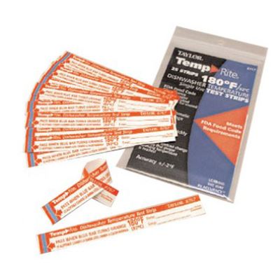 TAYLOR 160 DEGREE TEMPRITE DISHWASHER TEMPERATURE TEST Strips Packed: 25 each