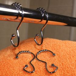 5-BALL HEAVY GRIP SHOWER CURTAIN HOOKS KA412R 