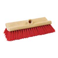 BI-LEVEL 10" FLOOR SCRUB BRUSH 2" RED POLYPRO BRISTLES  