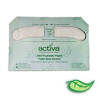 ACTIVA® PAPER TOILET SEAT COVERS Half Fold Cover -4/250ct 