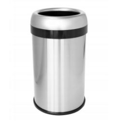 STAINLESS STEEL OPEN TOP TRASH CAN Round 16 Gallon 