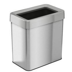STAINLESS STEEL OPEN TOP TRASH CAN Rectangular 16 gallon 