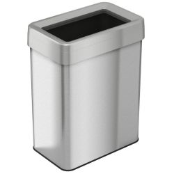 STAINLESS STEEL OPEN TOP TRASH CAN Rectangular 19 gallon 