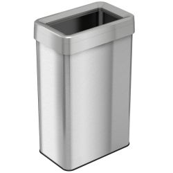 STAINLESS STEEL OPEN TOP TRASH CAN Rectangular 21 gallon 
