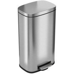 STAINLESS STEEL STEP CANS c/w INNER PLASTIC BIN 8 gallon 